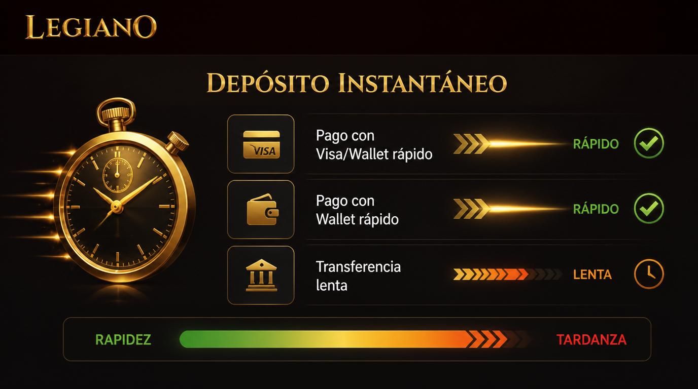 Depósito rápido con múltiples métodos de pago destacados