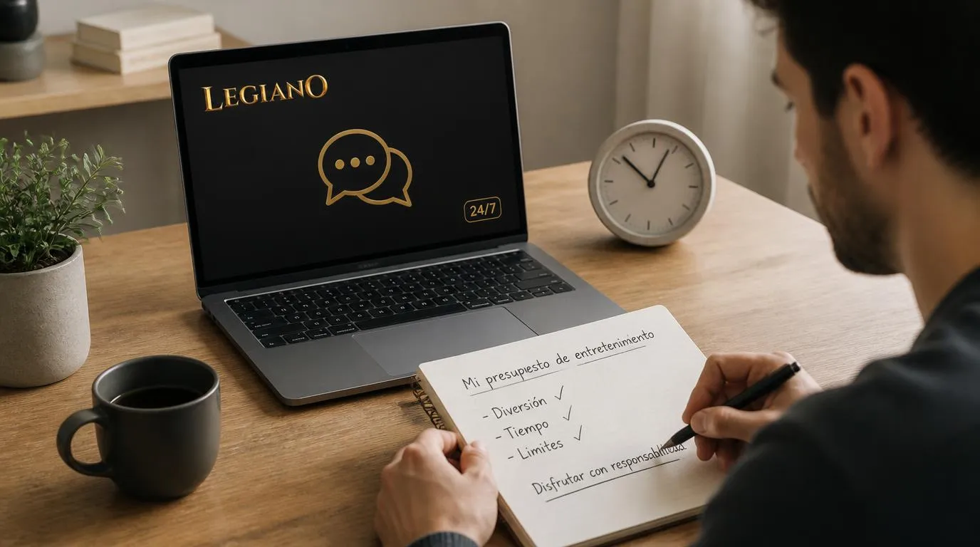 Persona revisando su presupuesto junto a un portátil con un icono de chat disponible las 24 horas